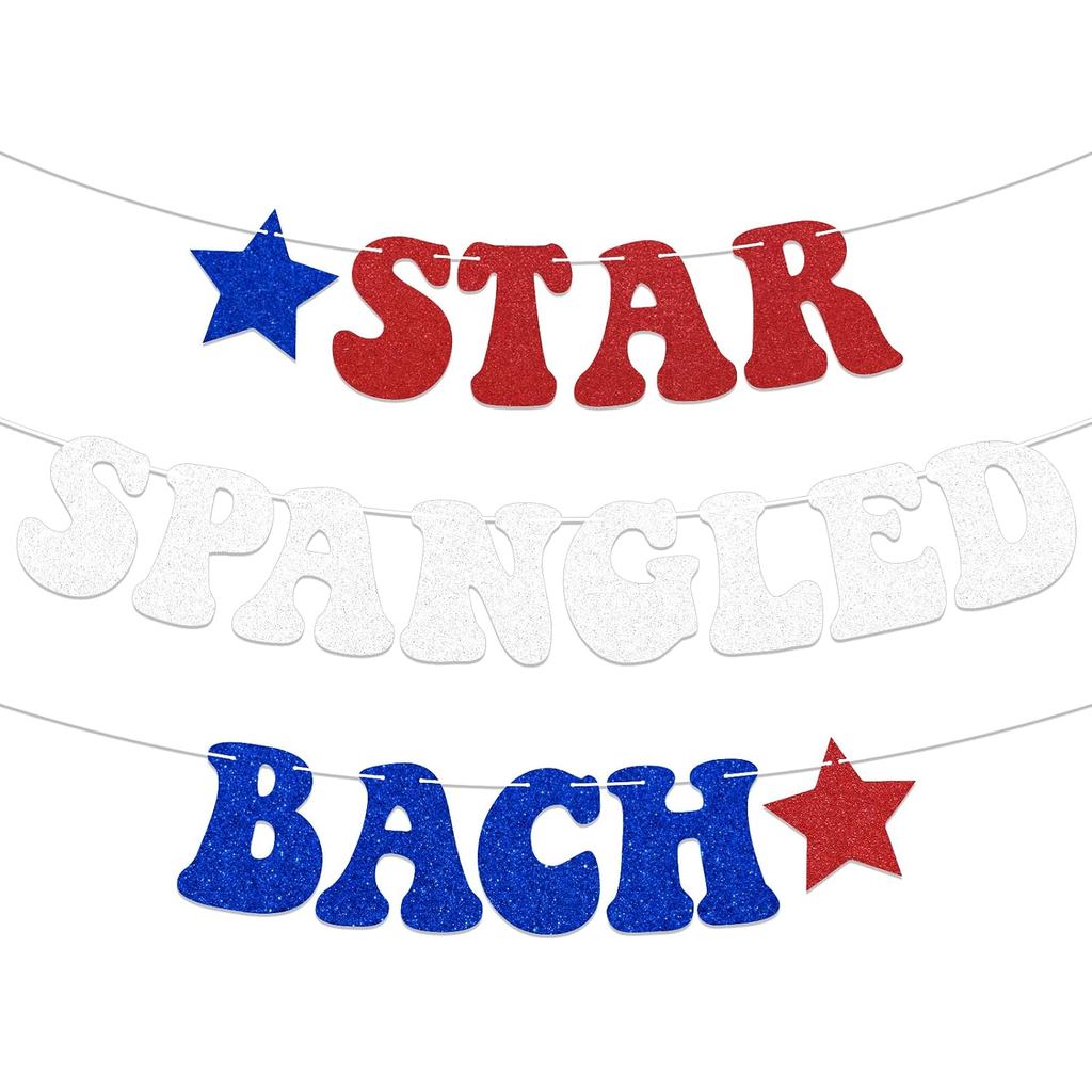 Star Spangled Bach 4th of July Bachelorette Decoration, Independence Day Bachelorette Banner, Red Wh