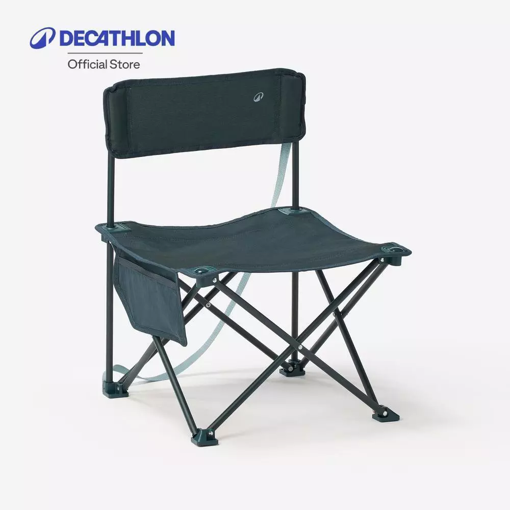 Decathlon Folding, Compact Low Camping Chair - 100 เก้าอี้สนามทรงเตี้ยพับได้ รุ่น 100 - Blue