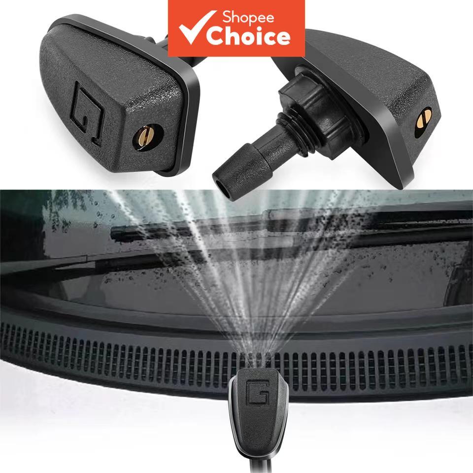 Universal 4 ชิ้นด้านหน้ากระจก Wiper หัวฉีด Jet เครื่องซักผ้าชุดสเปรย์พัดลม Spout