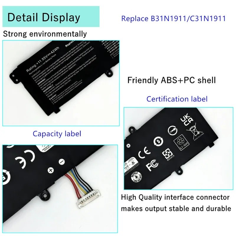 แบตเตอรี่แล็ปท็อปสําหรับ Asus VivoBook 14 R413DA K413JA A413 A413E D413 M413 K413 F413F A413J A413FA