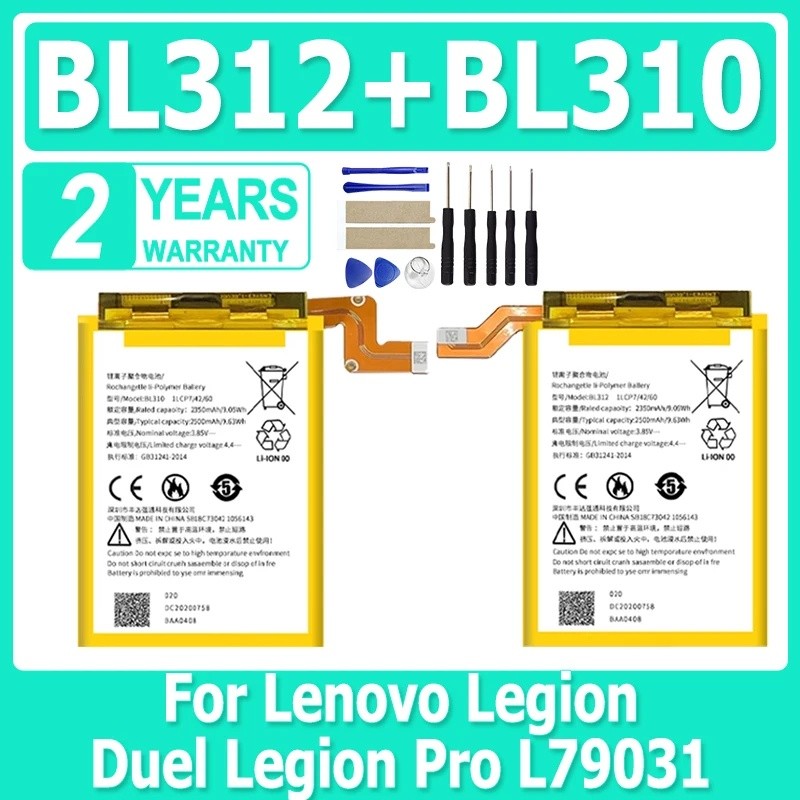 แบตเตอรี่ใหม่สําหรับ Lenovo Legion Duel Legion Pro L79031 BL310 BL312 โทรศัพท์มือถือ Batterij 3150mA