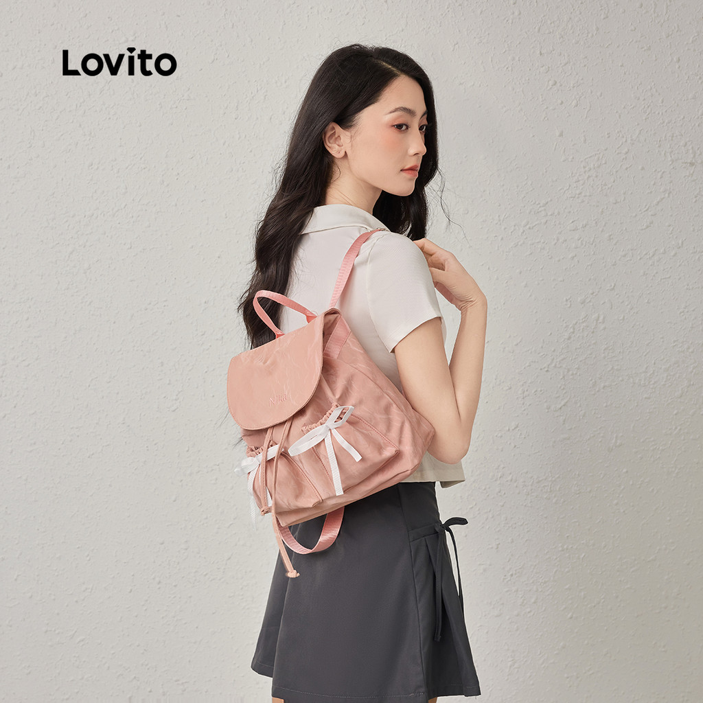Lovito حقيبة ظهر نسائية كورية كبيرة — صورة 7