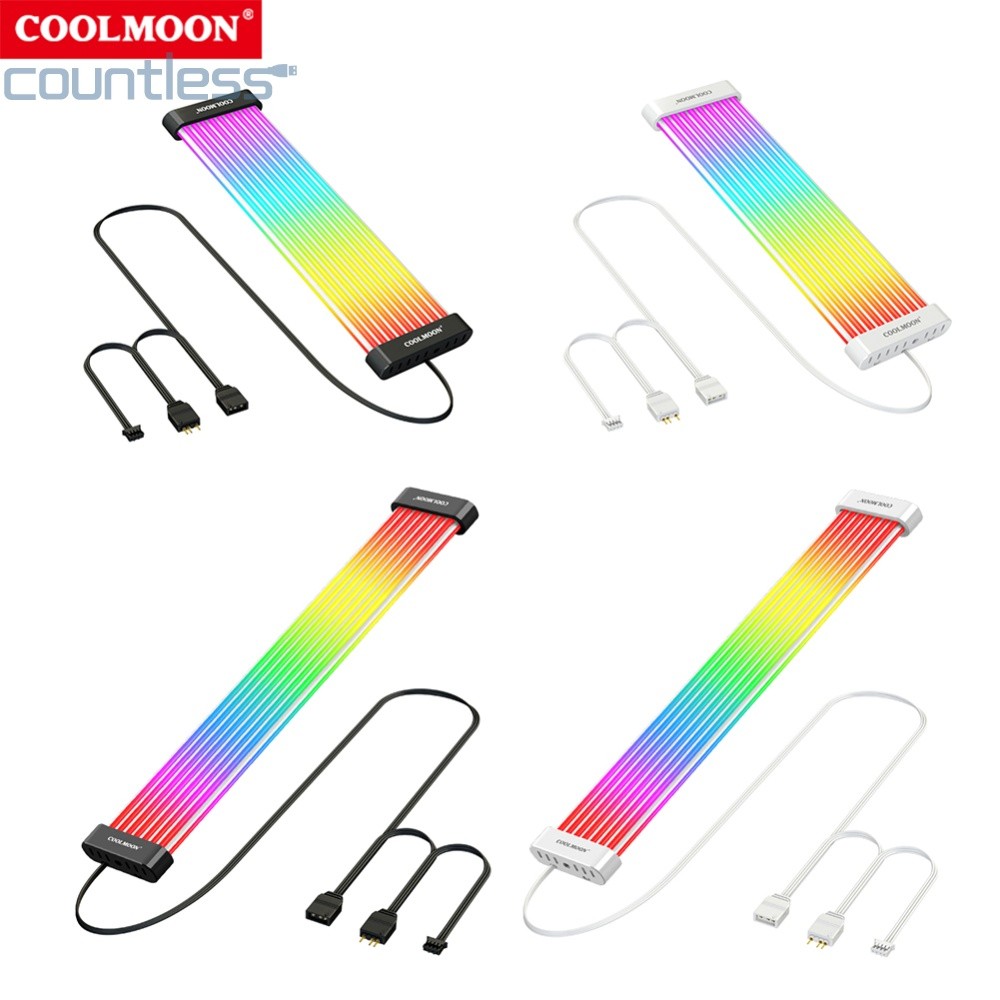 แถบไฟ ARGB Glow Neon Cord 5V Sync 8Pin 24Pin PC RGB อัพเกรด
