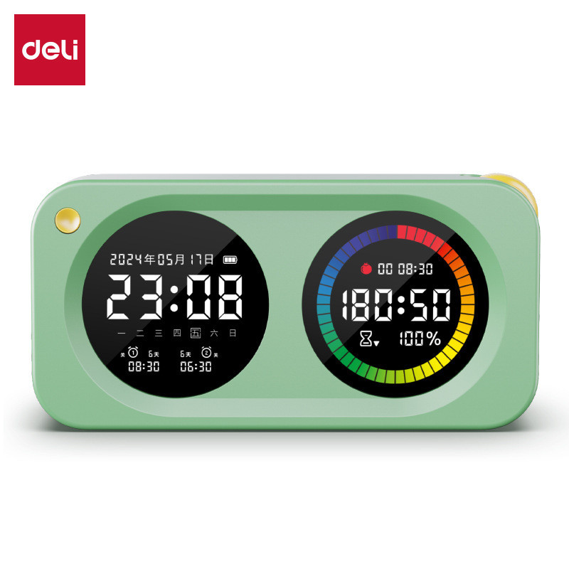 นาฬิกาปลุก Deli LE888DS อุปกรณ์ปลุกพิเศษสำหรับนักเรียน มาพร้อมไฟแบ็คไลท์ นาฬิกาข้างเตียง และเครื่องว