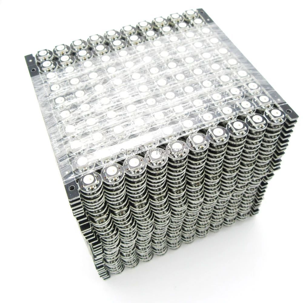100 ~ 1000pcs WS2812B WS2812 ชิป LED PCB ฮีทซิงค์ DC 5V 5050 RGB WS2811 IC ในตัว