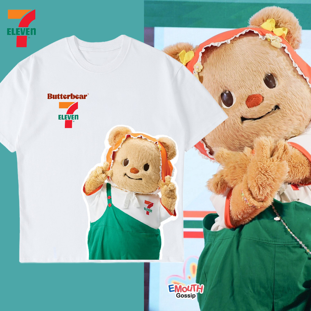 mhwk2025new เสื้อน้องหมีเนย หมีเนย  7 11 Seven Eleven x erbear T-Shirt ผ้าCotton 100% ใส่สบาย ไม่หด 