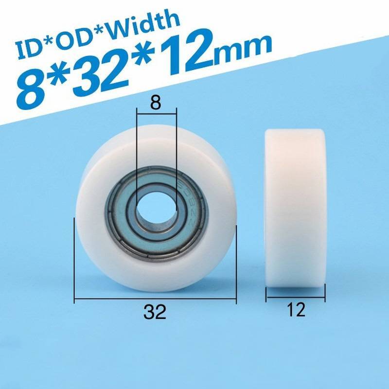 STA 1 ชิ้น 8*32*12 มิลลิเมตรฝัง 608zz แบริ่ง,ห่อยาง, POM/ไนลอนแบริ่งรอก,แบน Roller Pulley ล้อ MZ