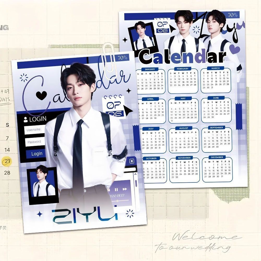 Ziyu 2026 ปฏิทินปฏิทิน เผือกสับ โรงขายข้าว Photocard โปสการ์ดอัลบั้มปลา Speedy Ziyu สนับสนุน