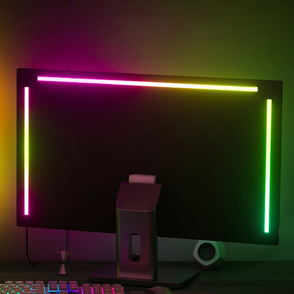 Ღ RGB LED Monitor Backlight Strip ไฟ USB พร้อม LED 5050 สําหรับการตั้งค่าโต๊ะและความบันเทิงภายในบ้าน
