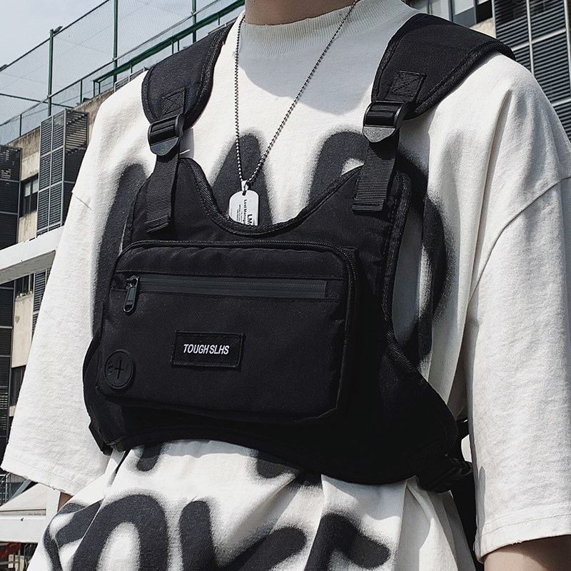 Street Wear Tactical Bag Functional Vest Bag Casual Mens Bag ins Vest Bag Mens Chest Bag Tooling Bac