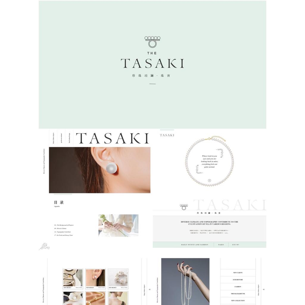 Tasaki Jewelry แฟชั่น ppt แม่แบบ 100 หน้า tsaki สร้อยคอมุกแหวนหรูหราเครื่องประดับเครื่องประดับ ppt