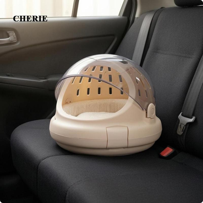 [Chery] Latch Closed Hard-Shell Cat Carrier Cotton Mat Dome-Shaped Cat Carrier