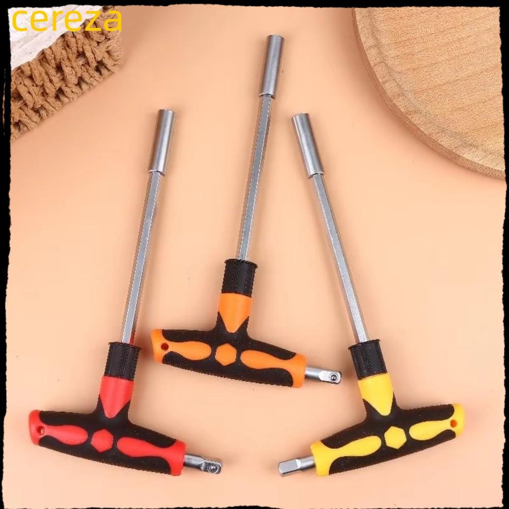 CEREZA T ประแจจับ, 1/4 นิ้วไดรฟ์ Chrome Plated Hex ซ็อกเก็ตไขควง,ทนทานอเนกประสงค์ Cross Handle Design ปรับ Spanner Home DIY ใช้