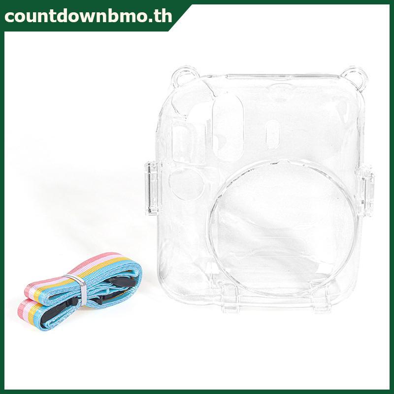 CO 1 PC คริสตัลเงากล้องสําหรับ Instax Mini 12 โปร่งใส Glitter กระเป๋าพร้อมสายคล้องสําหรับ Instax Min