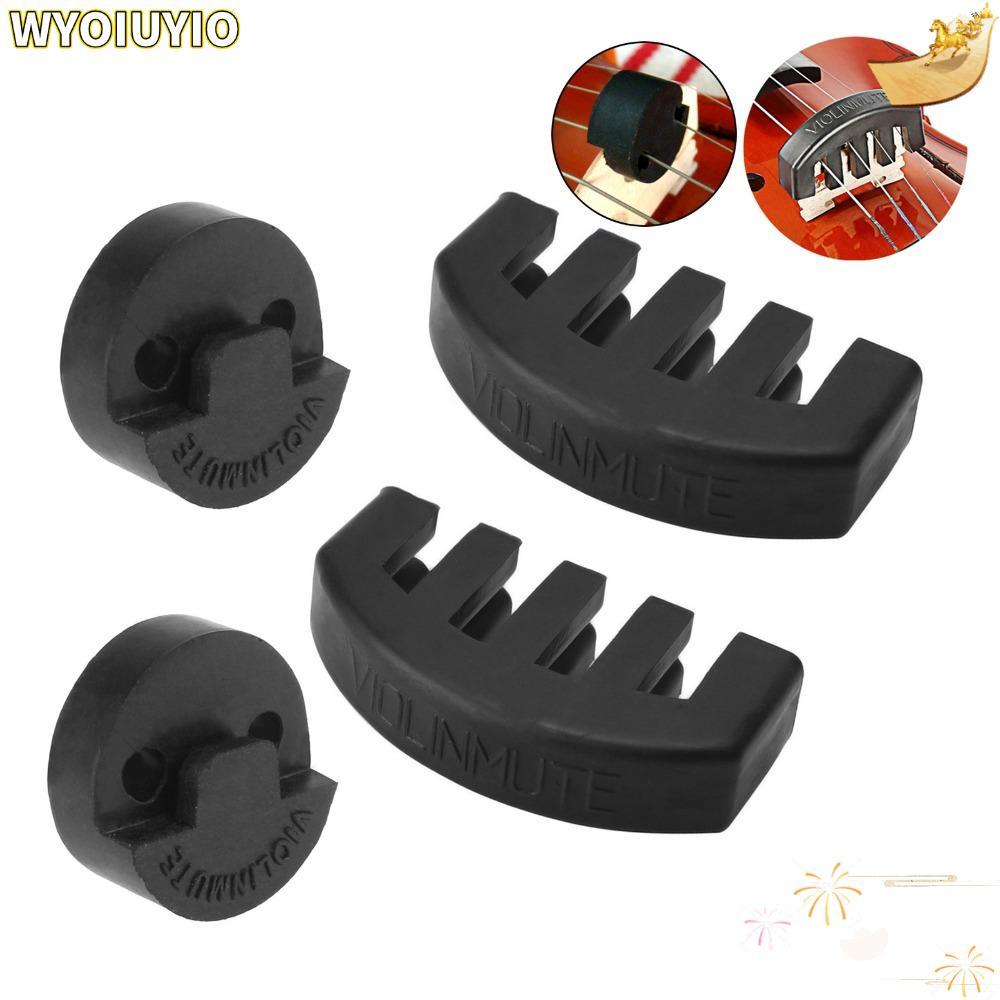 WYOIUYIO 4PCS ไวโอลินฝึก Mute,วัสดุยางสีดํายางไวโอลิน Mute, Professional ไวโอลิน Silencer สําหรับไวโ