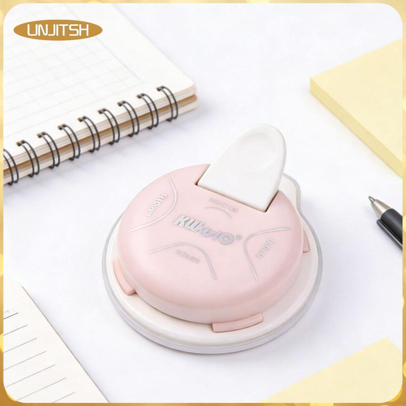 [unjitsh] 4 in 1 Corner Punch Corner Rounder Punch สําหรับสมุดทํากระดาษภาพสีชมพู