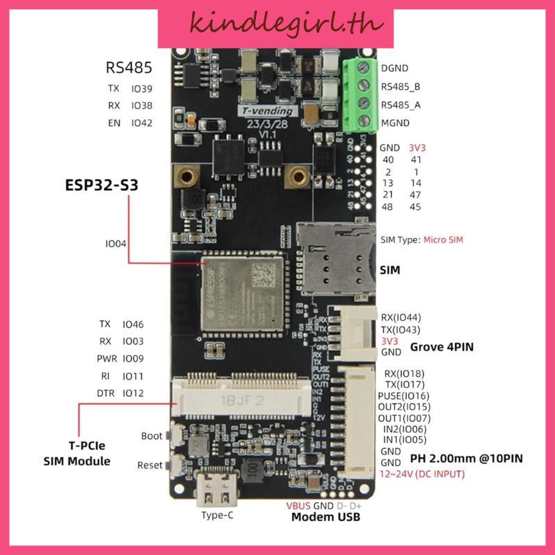 KING T-Vending ESP32-S3 RS485 บอร์ดพัฒนา ESP32-S3-WROOM-1 DualCore XTensa LX7