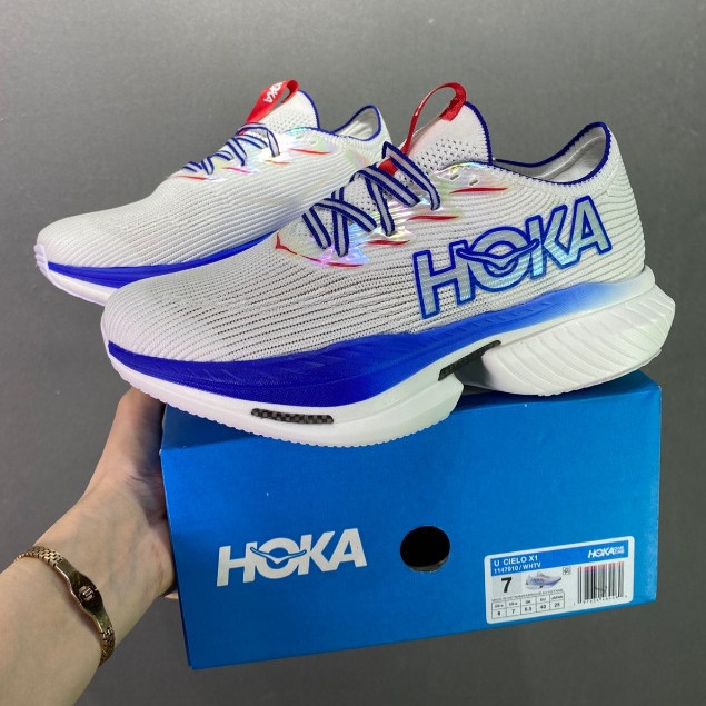 HOKA ONE ONE Cielo X1 รองเท้ากีฬาสําหรับบุรุษและสตรี Hoka Cielo X1 รองเท้าวิ่ง 1147910-WHTV UUHE ETH
