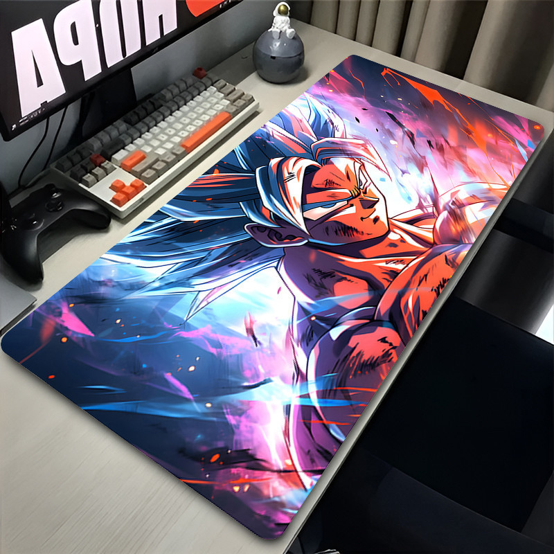 สีดําสีม่วง Gaming Mouse Pad PC ญี่ปุ่น Anime Dragon คีย์บอร์ดพรม Gamer ตู้ Mousepad Cool Ball โต๊ะแ