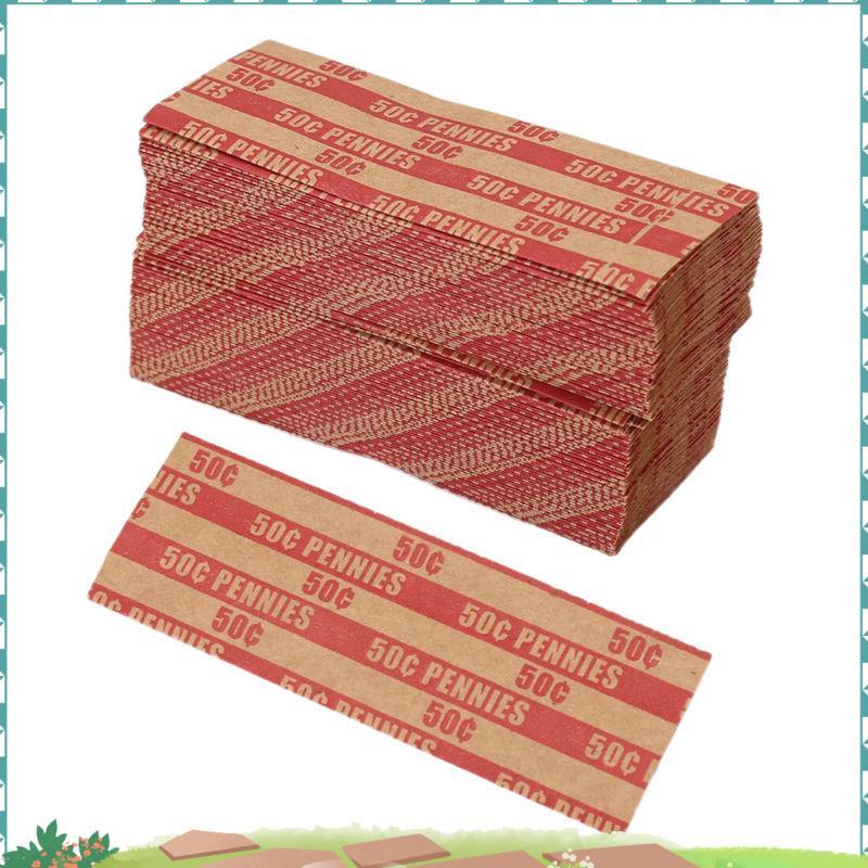 Uejfrdkuwg 100 ชิ้น Penny Coin Wrappers Penny Sleeves Flat Paper Penny Rolls Wrappers
