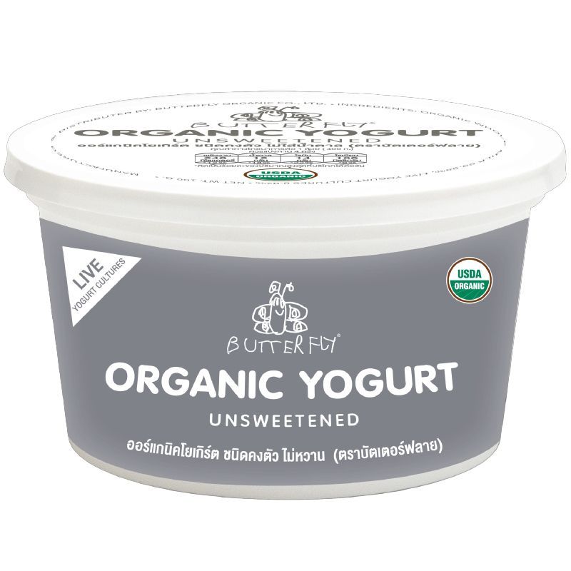บัตเตอร์ฟลายออร์แกนิคกรีกโยเกิร์ต 400กรัม Butterfly Organic Greek Yogurt Original 400g. [หมายเลขบาร์โค้ด 8858911200963 ]