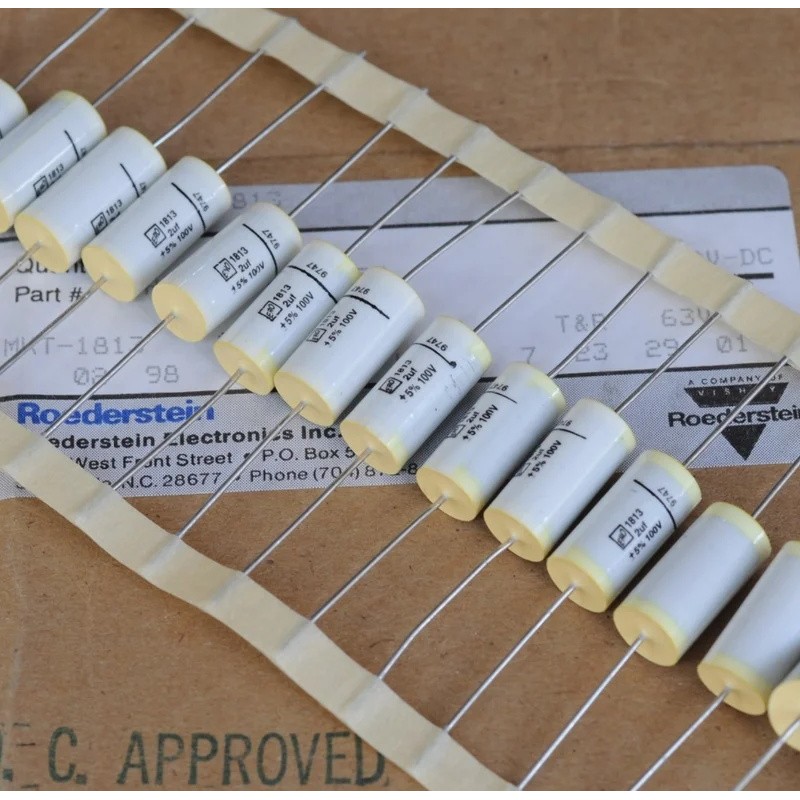 10PCS ใหม่สําหรับ VISHAY ERO MKT1813 2UF 100V 8.5X17.5MM axial film capacitor MKT 1813 205/100V 5% H