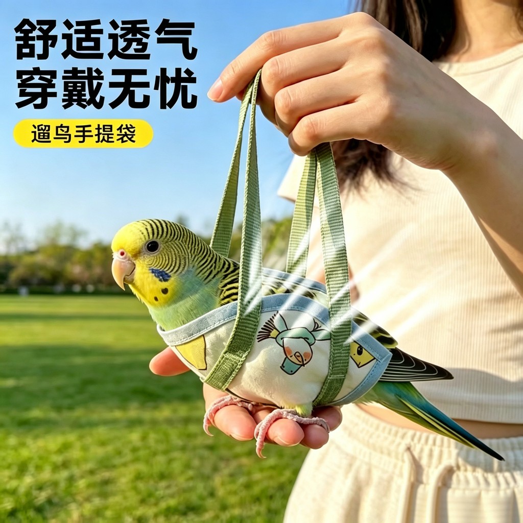 Parrot Walking Bird Tote Bag Outdoor Portable Fun Walking Bird Quail Handle Bag Walking Bird Bag Out
