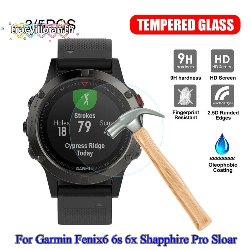 TRACYILLOIAN 3/5pcs ฟิล์มป้องกัน 9H HD ป้องกันหน้าจอสําหรับ Fenix6 6s 6x Shapphire Sloar