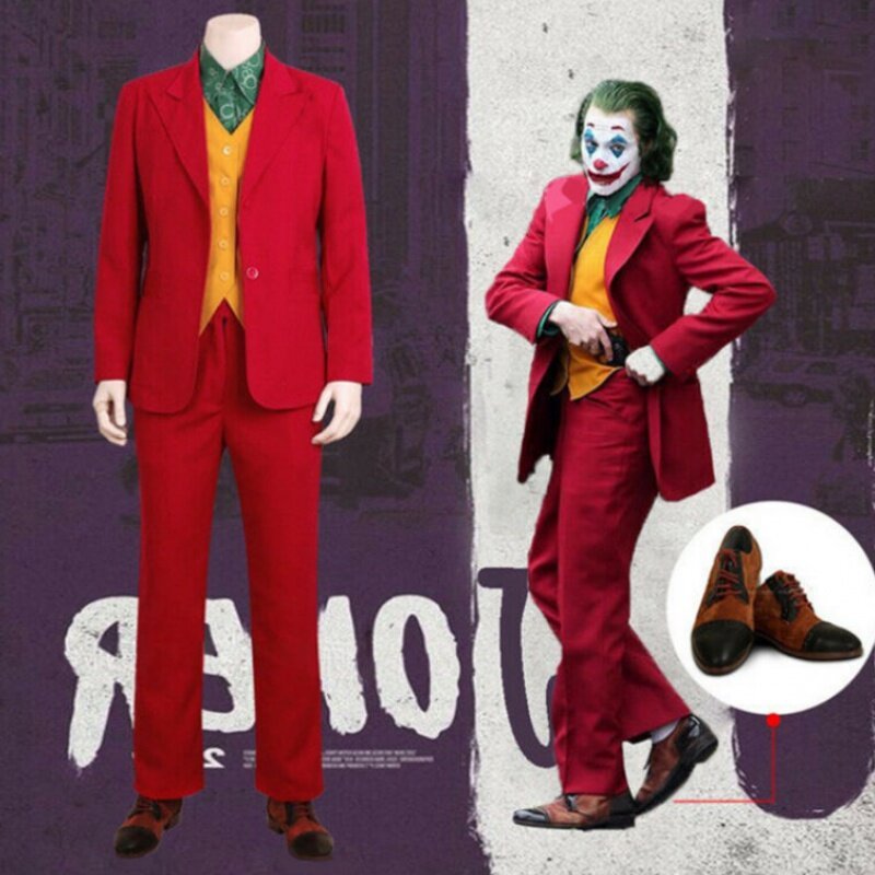 ชุดฮาโลวีน Doudoujia JOKER Jokun Phoenix DC เอ็มovie Clown Cos Wear Halloween Cosplay Performance We
