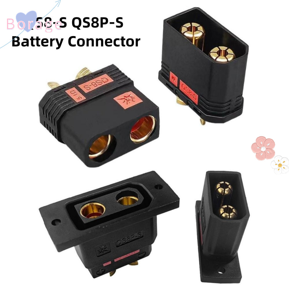 BORRAONE QS8P-S ปลั๊กแบตเตอรี่, Anti Spark Gold Plated QS8-S Connector, สีดําสูง QS8-S MF ปลั๊กชุดสํ