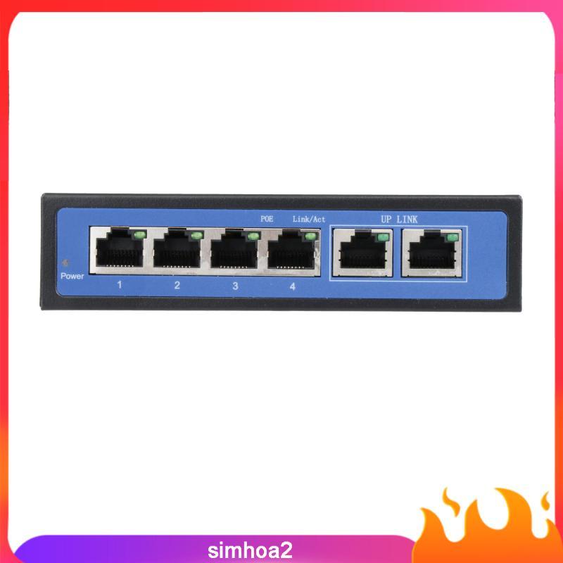 [Simhoa2] 6 พอร์ต 10/100Mbps 4 POE Port& 2 Uplink Power Over Ethernet Switch Adapter