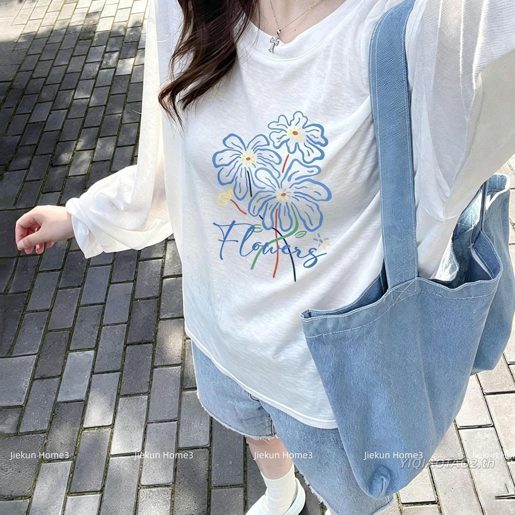 （จัดส่งตลอด 24 ชั่วโมง）เสื้อคลุมกันแดดผู้หญิง ออฟชาวเดอร์แขนยาว สไตล์สาวฮอต สายฝอ ทรงโอเวอร์ไซส์ปกปิดเนื้อผอม เนื้อผ้าบ