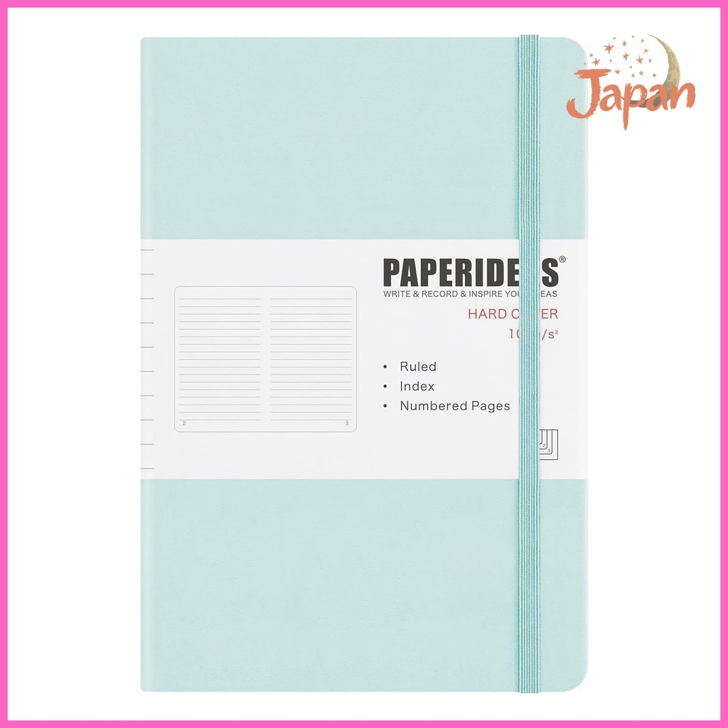 [Direct from Japan]PAPERIDEAS Notebook A5 Hardcover with Elastic Band, 100g High-Quality Paper, 180°