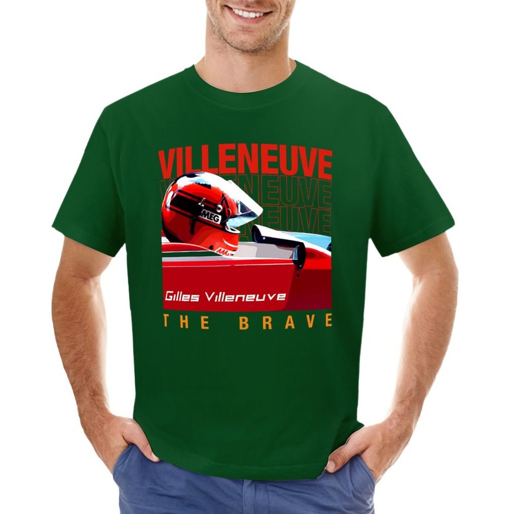 Gilles Villeneuve helmet F1 legend T-Shirt anime black t shirt mens graphic t-shirts hip hop