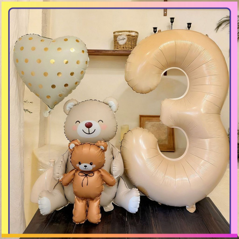 ลูกโป่งสัตว์ด้าน INS สไตล์บอลลูนบอลลูนวันเกิดตกแต่งงานปาร์ตี้ตกแต่งบอลลูนหมี P7G2