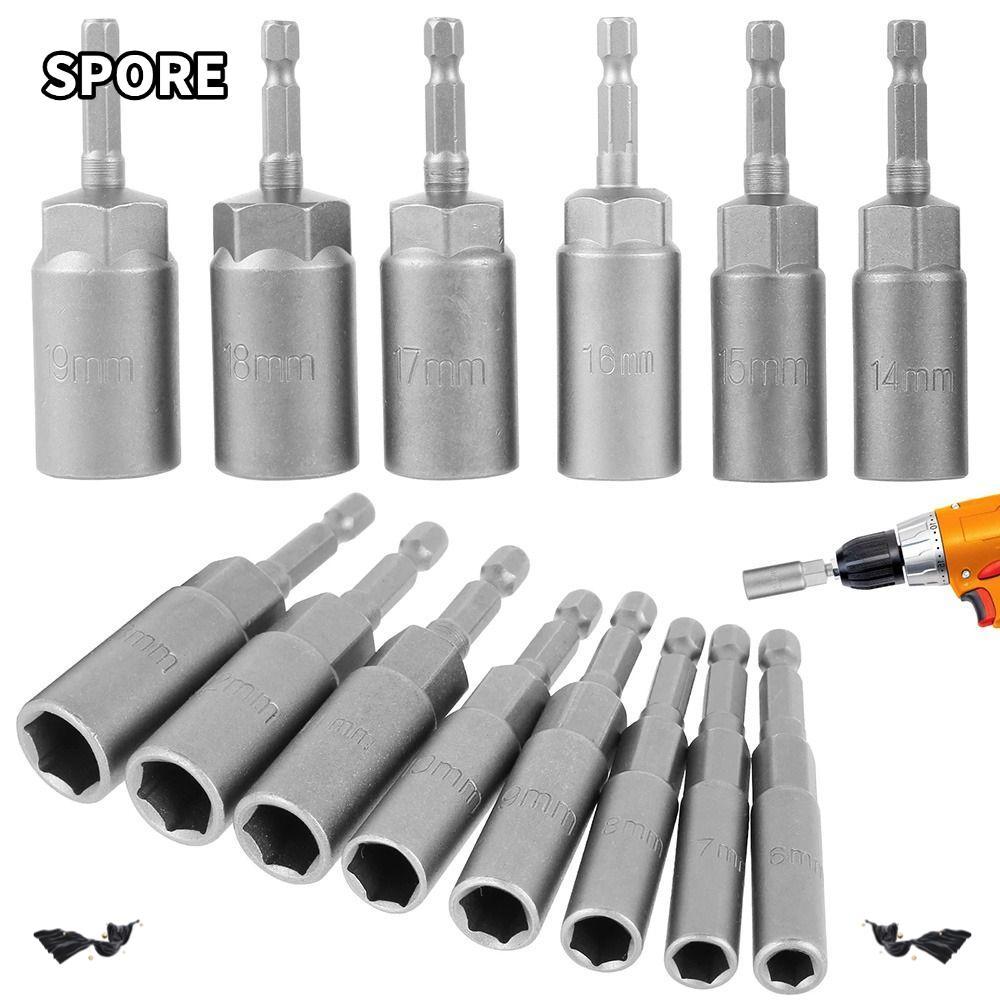 SPIORE 1 ชิ้น Hex ซ็อกเก็ต, ไดรฟ์ซ็อกเก็ต Magnetic Nut ไขควง Key เจาะอะแดปเตอร์ Bit, Pneumatic เครื่
