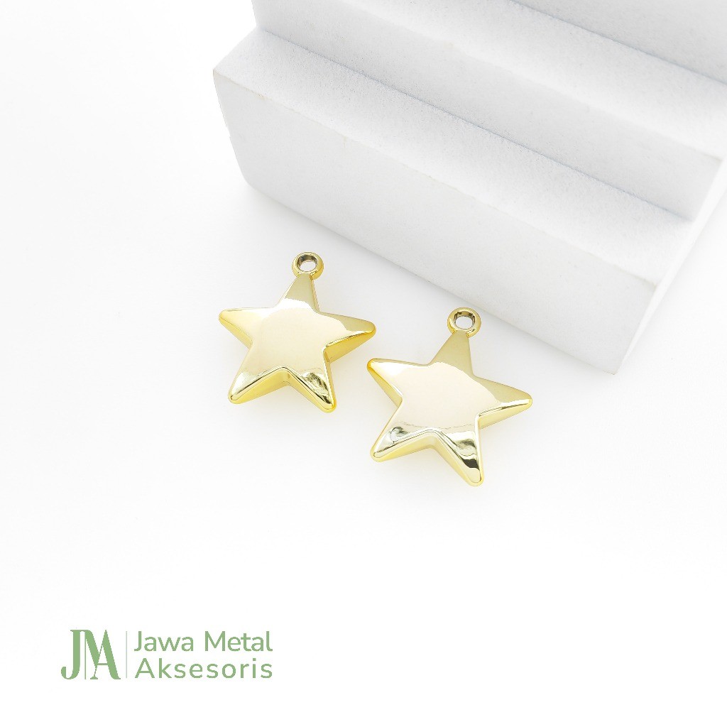 Jawa จี้พลาสติก Gold Star Motif สร้อยคอจี้พลาสติกนําเข้าพรีเมี่ยม JW/YW/SH-S7105