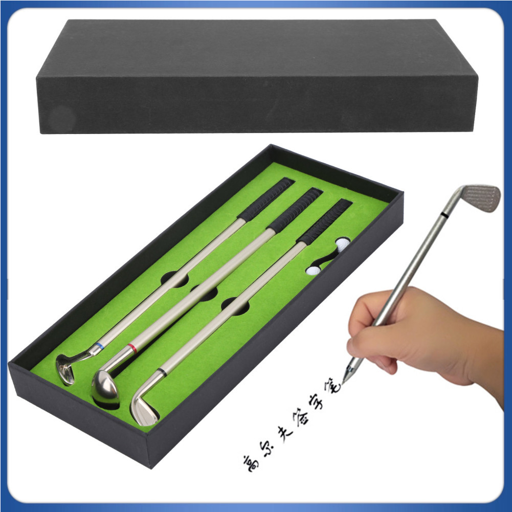 Mingstoree-th Keenso ชุดเดสก์ท็อปมินิโต๊ะเกม-ของเล่นปากกาสีเขียวสนามไดร์ฟกอล์ฟพร้อมลูกบอล 3 ชิ้นของขวัญธง
