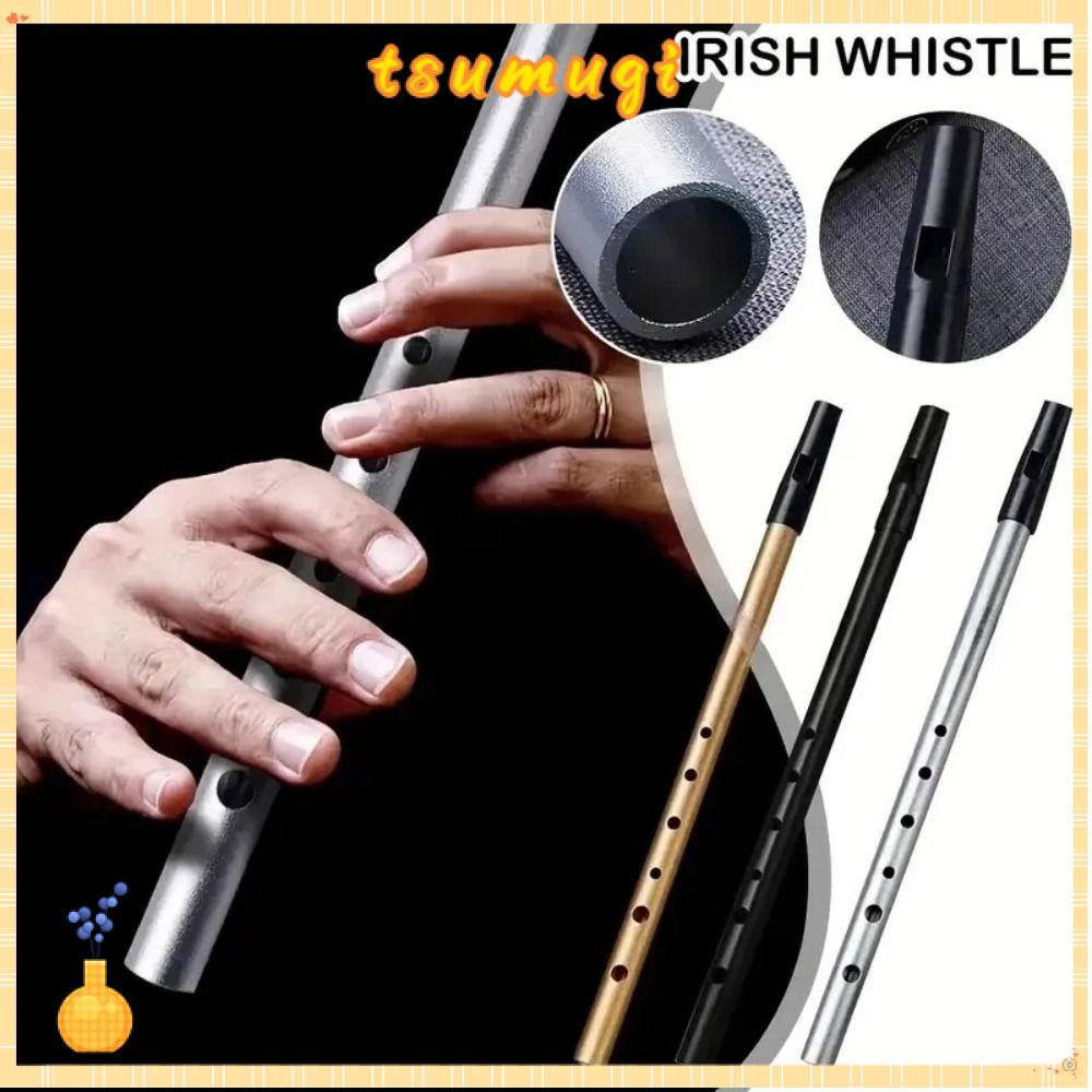 TSUMUGI นกหวีดดีบุกอลูมิเนียม, คีย์ C/D Easy-to-learn Irish Whistle ขลุ่ย, แบบดั้งเดิม 6 หลุม Rich T