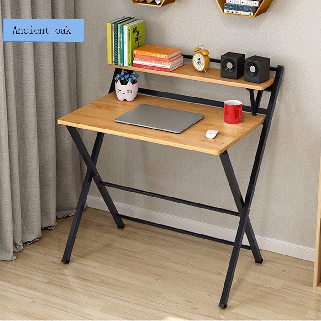 Foldable Table Computer Desk Study Computer Movable Tables【No Assembly Required】