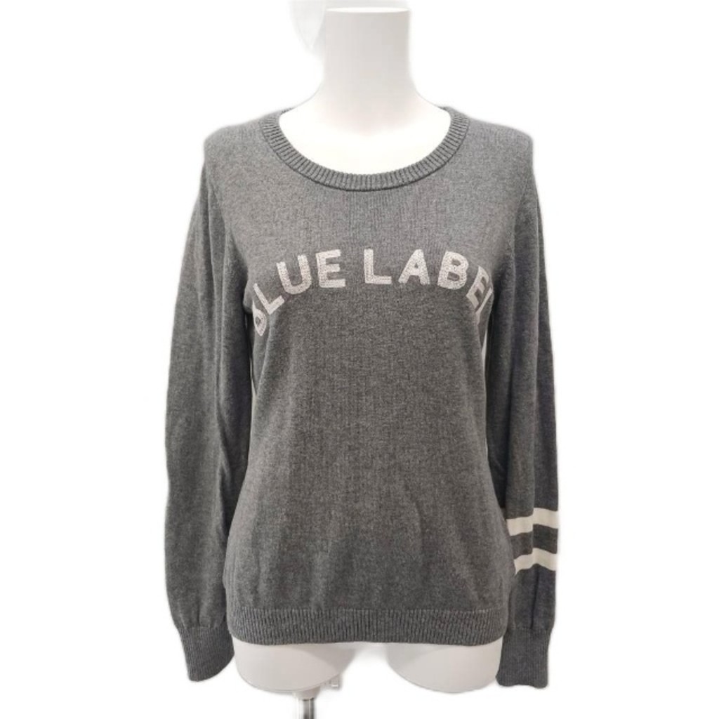 BURBERRY BLUE LABEL Sweater Knit gray Embroidery Long sleeves Direct from Japan Secondhand