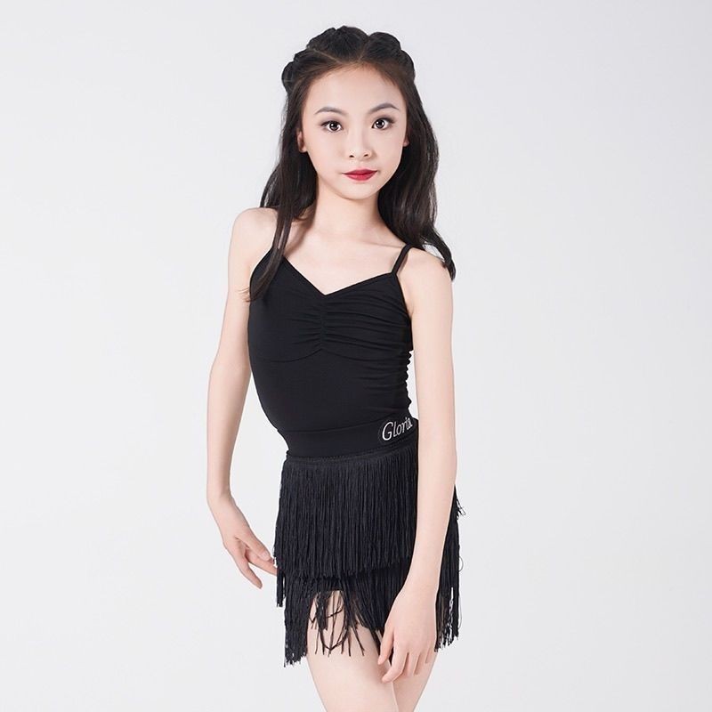 Goria ชุดเต้นรําละตินหญิง Cha Cha Sampa All-Match Fringed Culottes เด็กฝึกละติน Gong Performance เคร