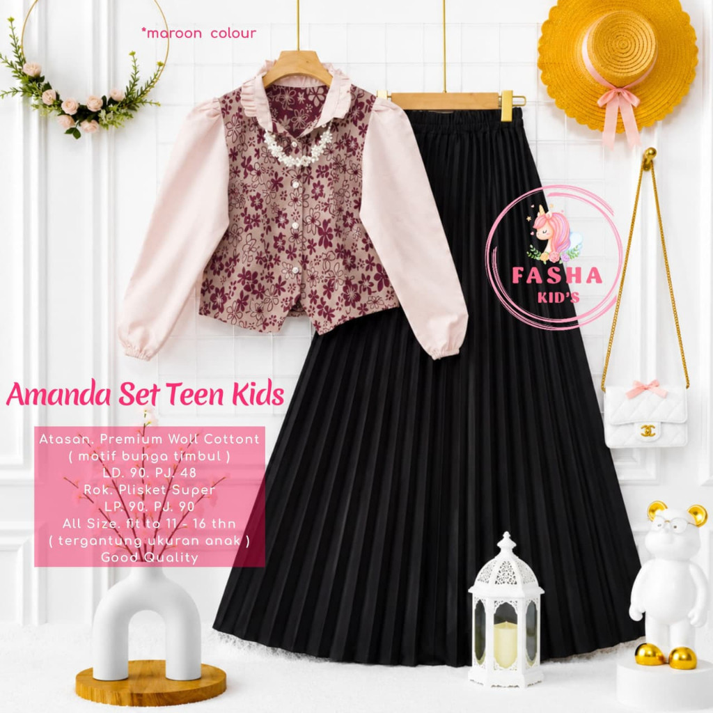 0309 AMANDA SET TEEN KIDS โดย fASHA KIDS DAILY WEAR FASHION STORE SOLO