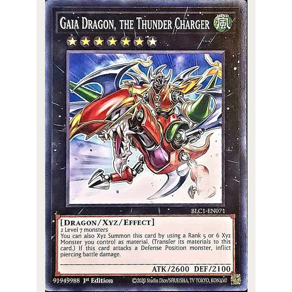 ยูกิโอ! American English One Swip BLC1-EN071 N Thunder Knight Gaia Dragon Knight DR1 Soldier Dragon