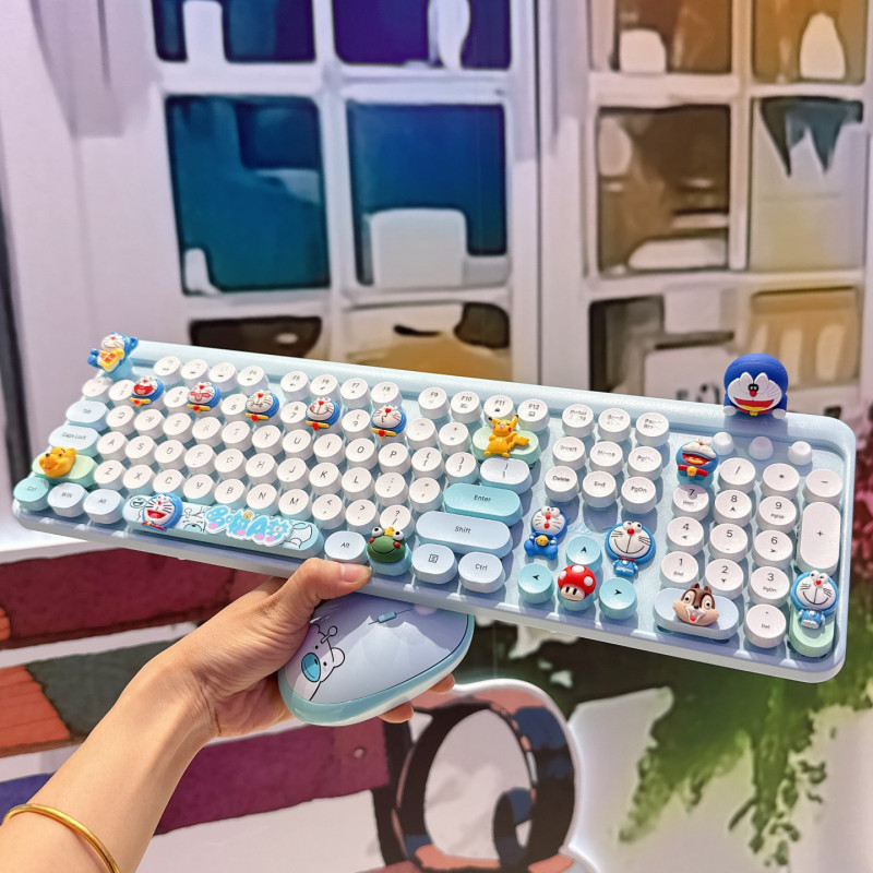 Dopamine DIY Tinkerbell Cat Mouse Keyboard Wireless Boys Girls Cute Cartoon Keyboard Wireless Keyboa
