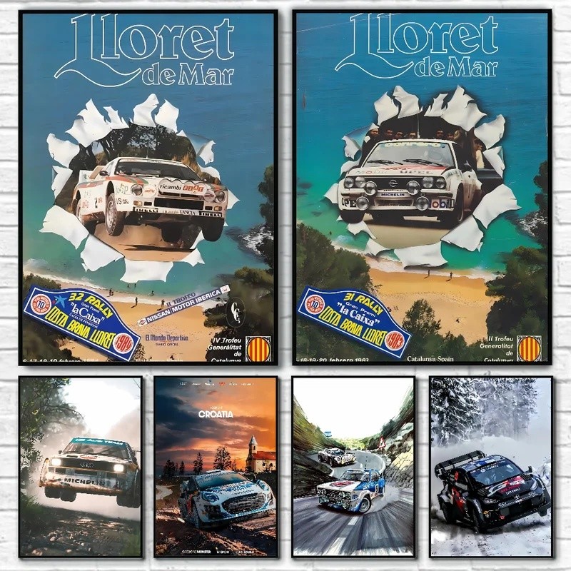 1PC The Worlds Popular Rally Race WRC โปสเตอร์ Coffee House Bar Room Wall Decor