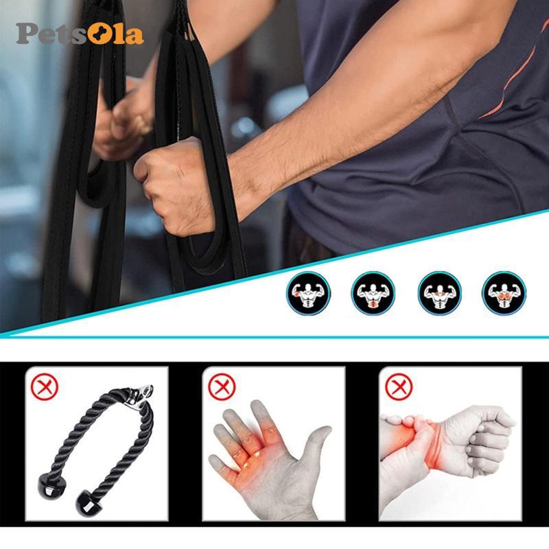 [PETSOLA] Home Gym Pulley Kit Tricep Pull Down Rope Neoprene Strap สําหรับ Biceps Curl Resistance Ca