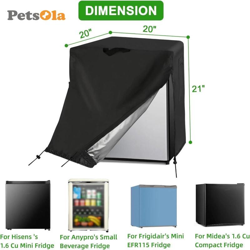 PETSOLA ฝาครอบตู้เย็นขนาดกะทัดรัดสําหรับ 1-2 Cubic Mini Freezer สีดําตู้เย็น Protector