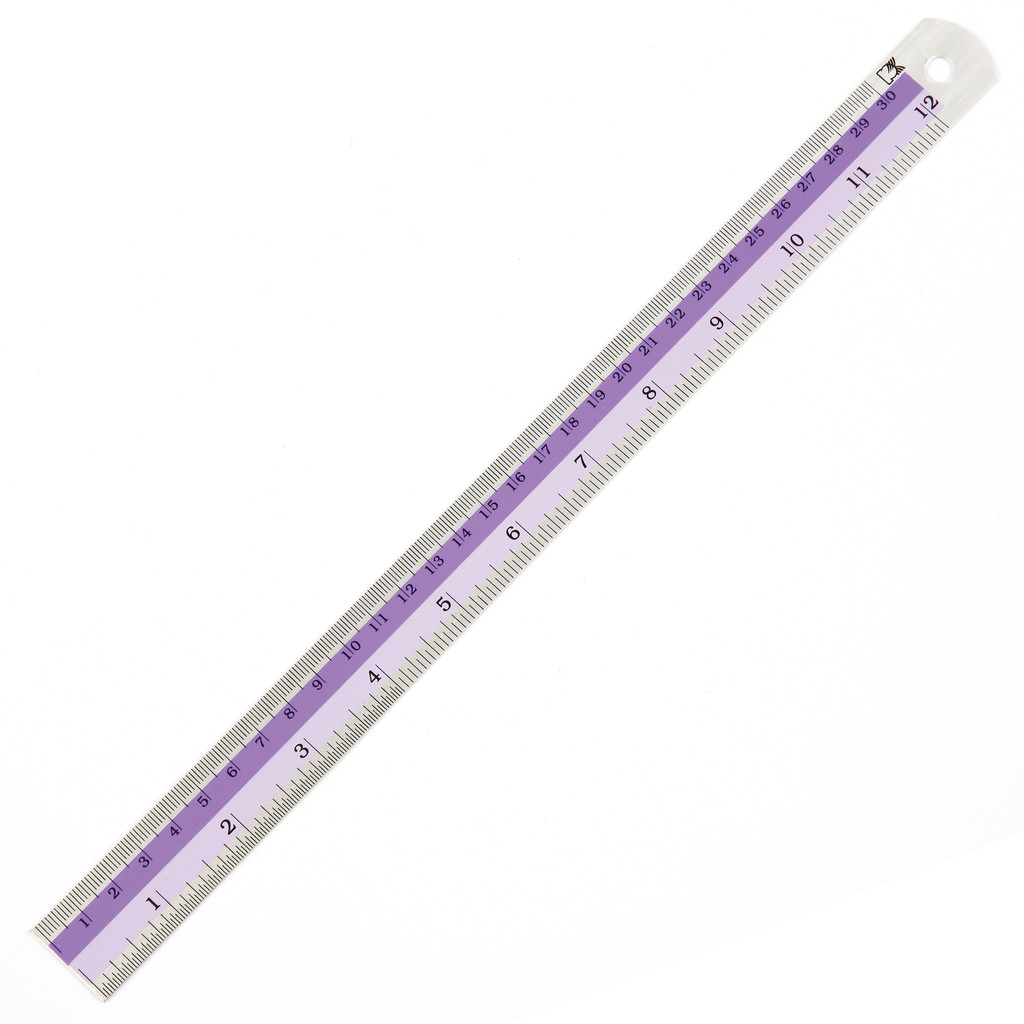 ไม้บรรทัดอะลูมมิเนียม คาดสี P.K. ขนาด 12 นิ้ว คละสี