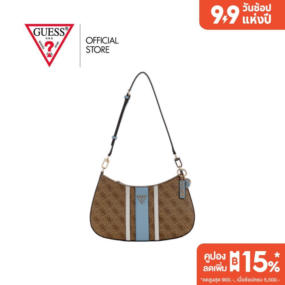 GUESS กระเป๋า รุ่น BS967218 NOELLE II TOP ZIP SHOULDER BAG สีฟ้า